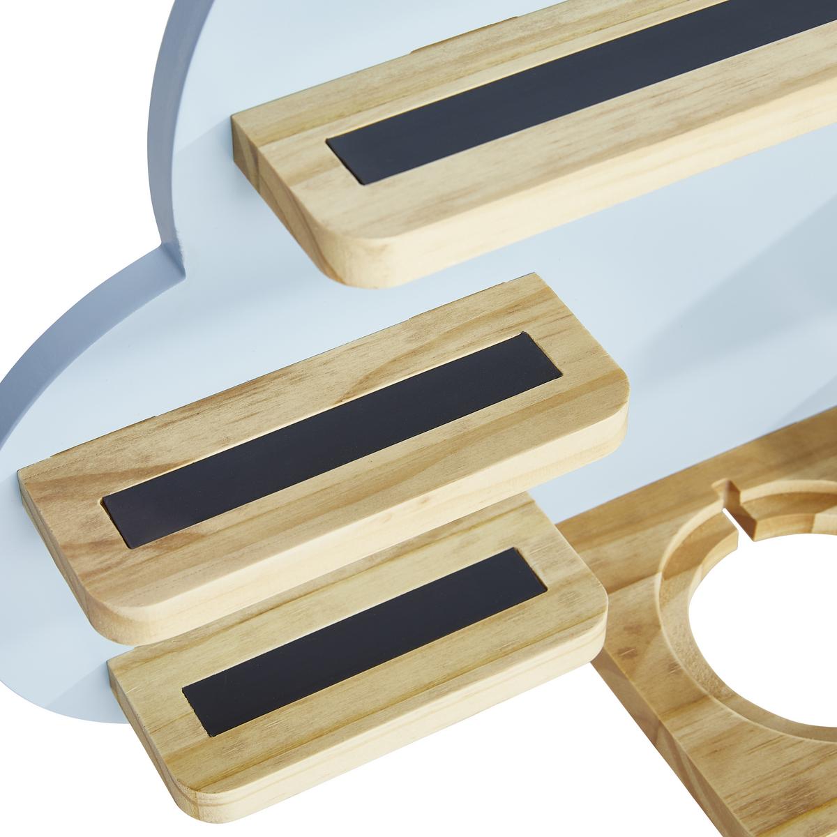 REGAŁ ŚCIENNY K008 - TREND - - kolor naturalny/jasnoniebieski, Trend, drewno (50/32,5/15cm) - Ben'n'jen