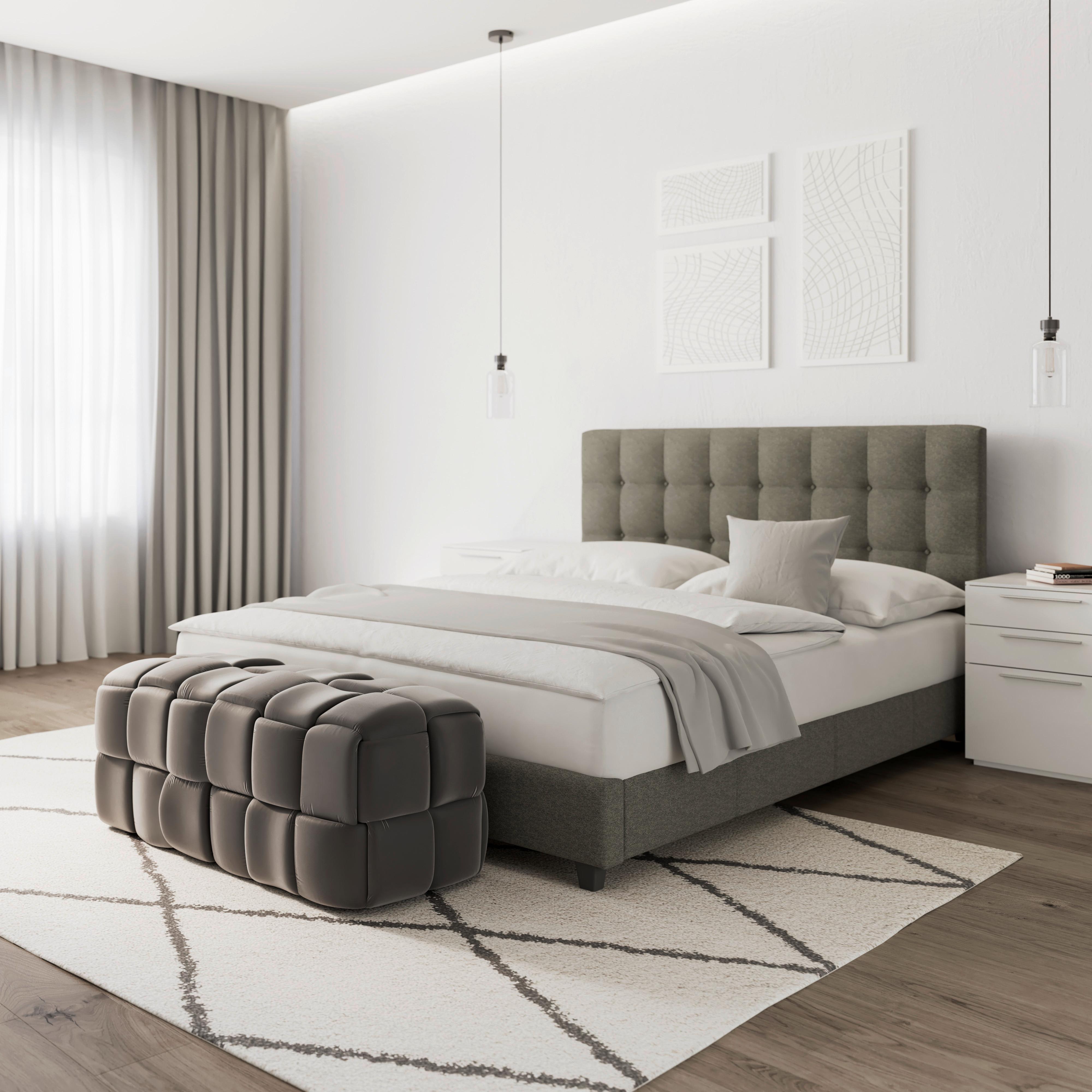 Ülőpad Ella - szürke, Modern, textil/fa (118/47/47cm) - Bessagi Home