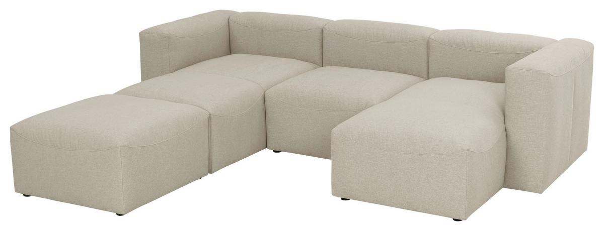 WOHNLANDSCHAFT LENA - Creme, Design, Kunststoff/Textil (235/275/160cm) - Max Winzer