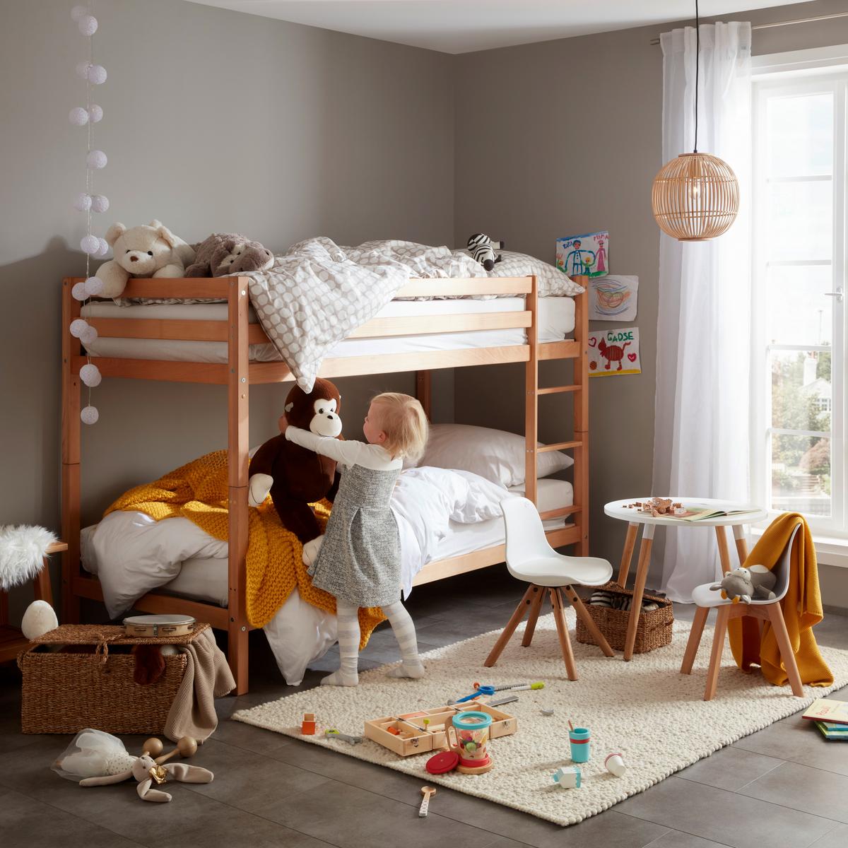 Etagenbett Oscar Natur ca. 90x200cm - Buchefarben, KONVENTIONELL, Holz (207/140/97cm) - Based