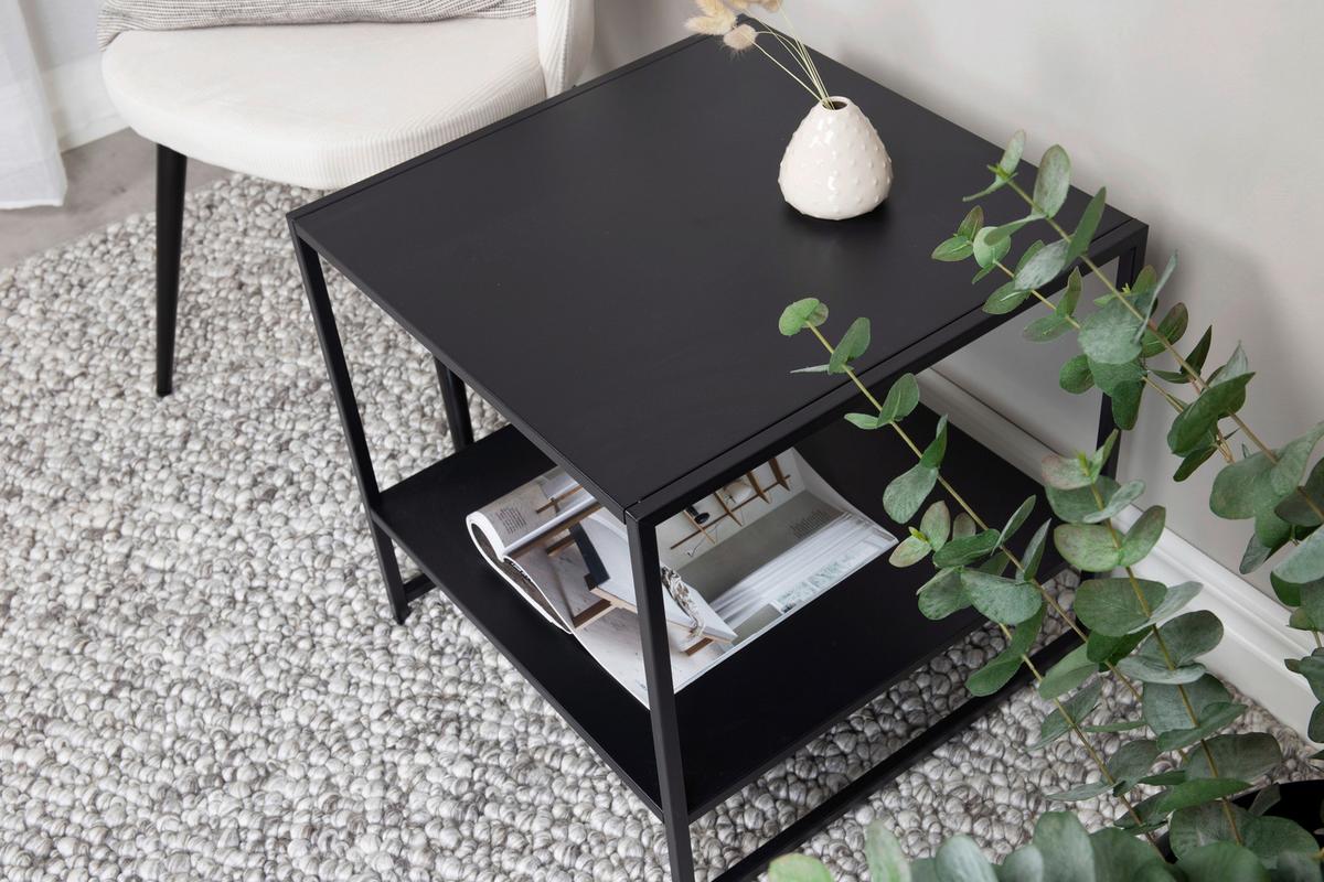 BEISTELLTISCH STAAL - Schwarz, Design, Metall (50/50/50cm) - Livetastic
