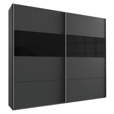 Schwebetürenschrank in Graphitfarben/Schwarz - Graphitfarben/Schwarz, KONVENTIONELL, Holzwerkstoff/Metall (270/208/65cm) - Mömax