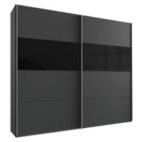 Schwebetürenschrank in Graphitfarben/Schwarz - Graphitfarben/Schwarz, KONVENTIONELL, Holzwerkstoff/Metall (225/208/65cm) - Mömax