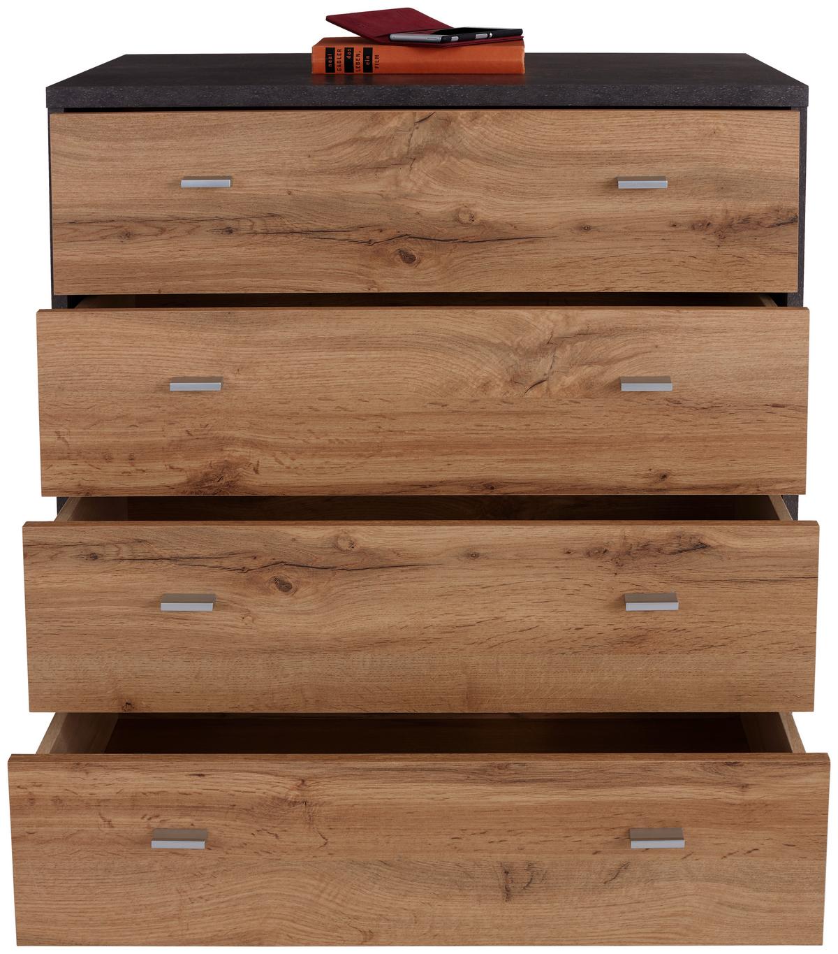 Komoda 4-You Yuk06 - siva/boje hrasta, Moderno, drvni materijal (74/85.4/44.3cm) - Modern Living