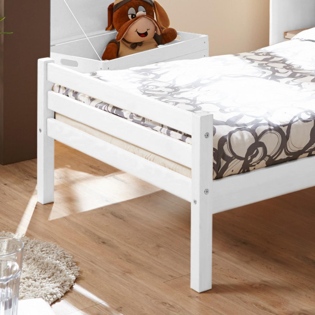 Bett "Nadine", aus Kiefer, weiß - Weiß, KONVENTIONELL, Holz (90/200cm) - MID.YOU