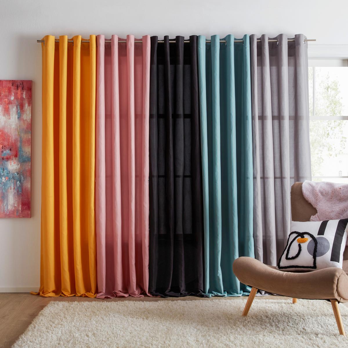 Zavesa Z Obročki Abby -Jub- - roza, Konvencionalno, tekstil (140/235cm) - Modern Living