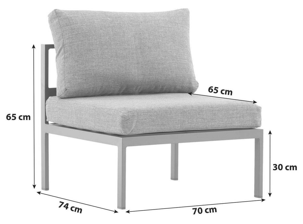 LOUNGESESSEL COPACABANA - Schwarz/Grau, KONVENTIONELL, Metall (70/65/74cm) - Gardenson