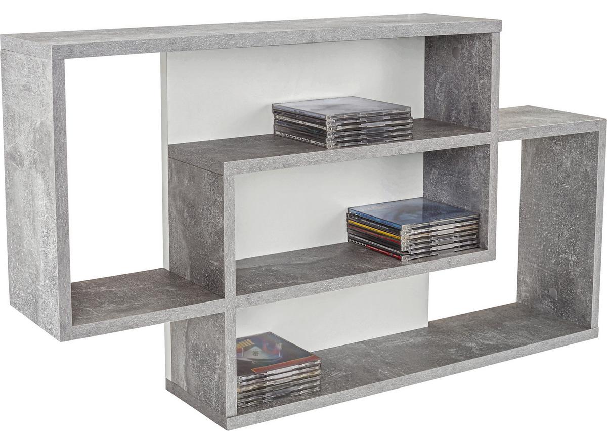 Falipolc Betonszürke-fehér Dream - fehér/szürke, Modern, faalapú anyag (90/48/16cm)