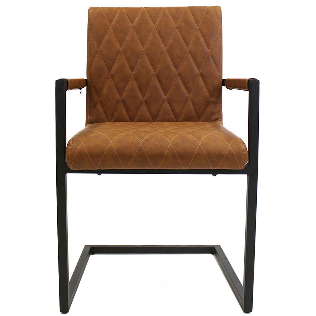 ARMLEHNSTUHL-SET ROMBO - Cognac/Haselnussfarben, LIFESTYLE, Kunststoff/Textil (54/86/57cm) - MID.YOU