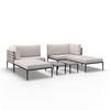 LOUNGEGRUPP ENJA - ljusgrå/grå, Modern, metall/textil (104/60/70cm) - Bessagi Garden