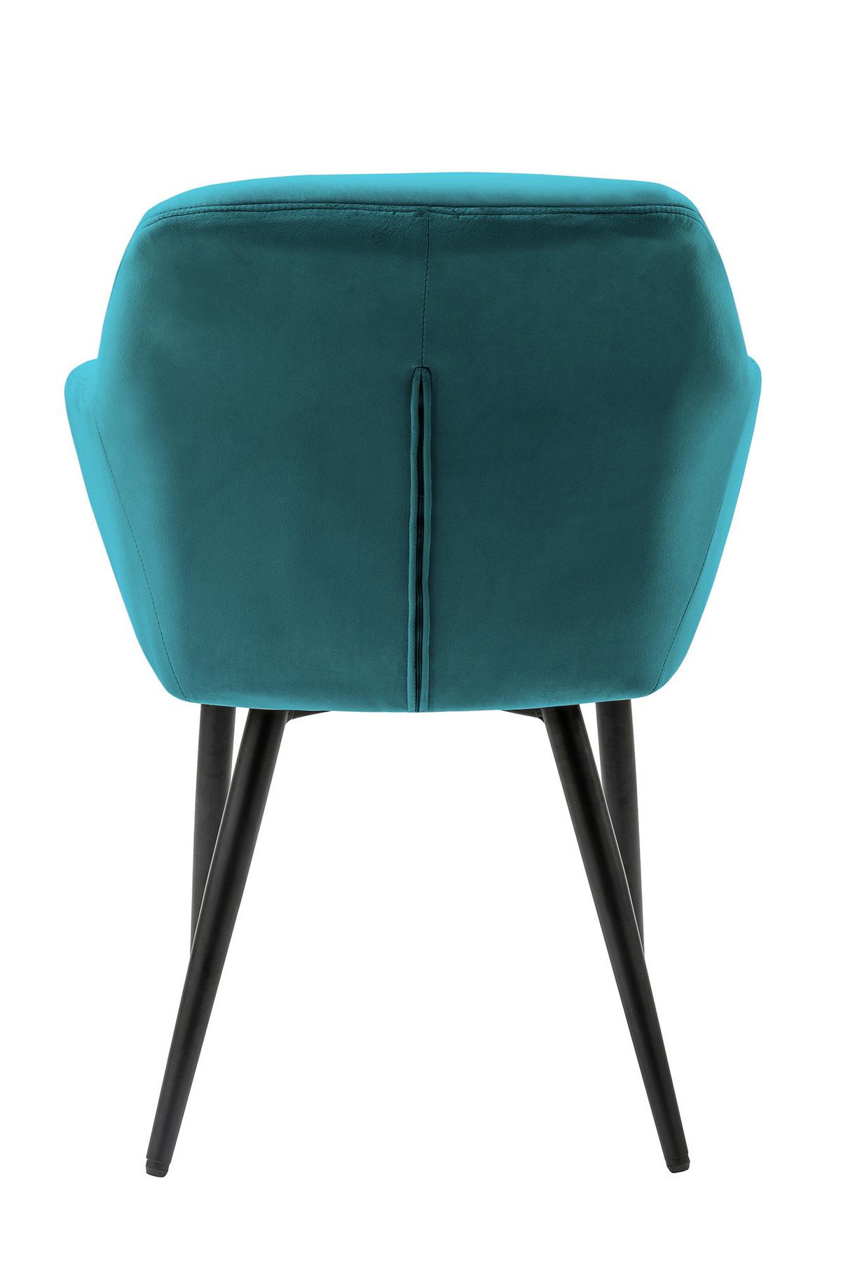 Naslanjač Samt, Turkizna - turkizna/črna, Moderno, kovina/tekstil (61/85/45cm) - Livetastic