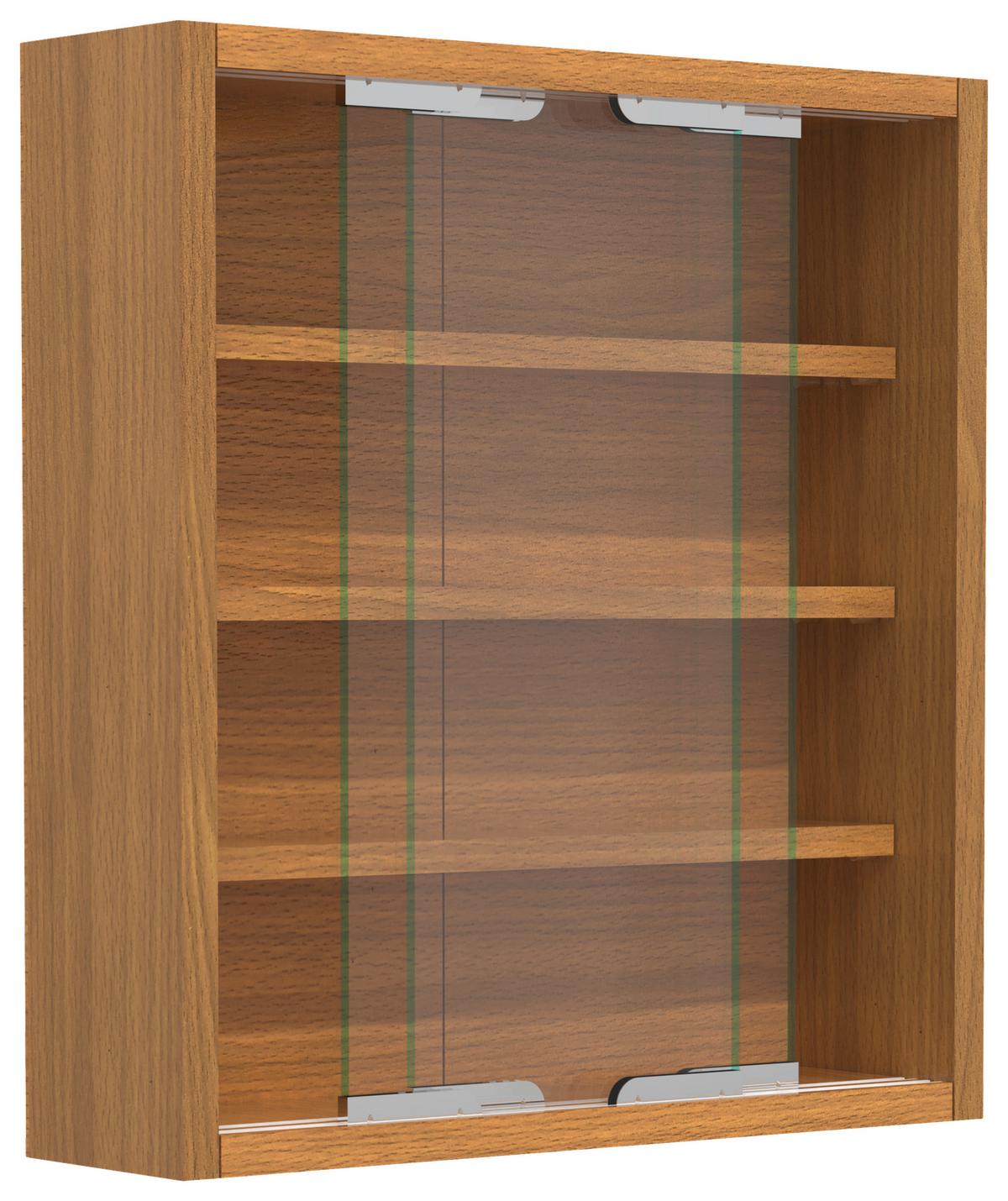 Viseča Vitrina Agisa S, Bukev - srebrne barve/barve bukve, Moderno, steklo/leseni material (37/40/10cm) - MID.YOU