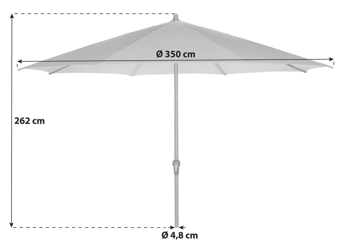 Sonnenschirm Ø 350 cm Anthrazit/Beige - Anthrazit/Beige, KONVENTIONELL, Textil/Metall (350/350cm) - Siena Garden