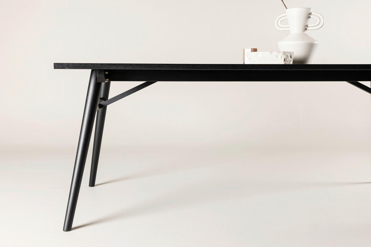Esstisch Sleek SLEEK - Schwarz, Design, Holzwerkstoff/Metall (195/95/75cm) - Livetastic