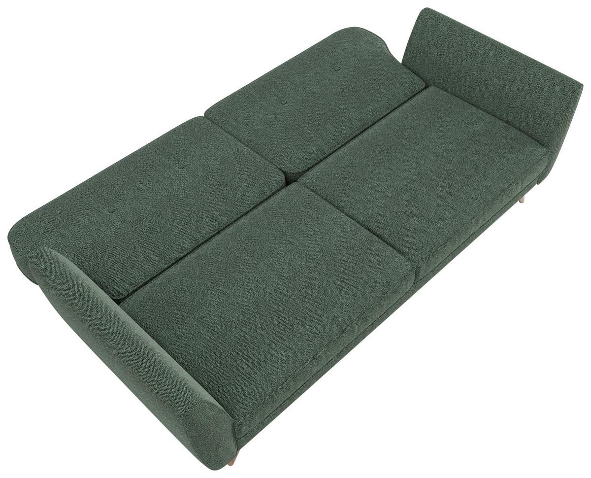Schlafsofa "Kopenhagen", grün - Dunkelgrün/Grün, MODERN, Holz/Textil (222/87,5/83cm) - MID.YOU
