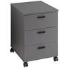 Rollcontainer Glenn Graphitfarben - Graphitfarben/Schwarz, MODERN, Holzwerkstoff/Kunststoff (45/66/55cm) - Mömax