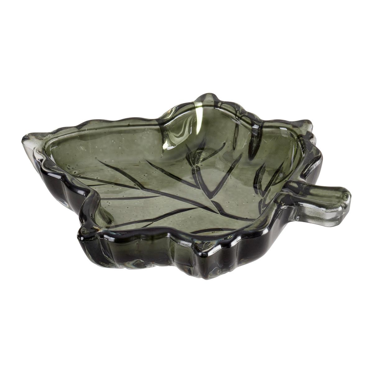 Dekoteller Marleen Dunkelgrün - Dunkelgrün, KONVENTIONELL, Glas (14/2/11.5cm) - Modern Living