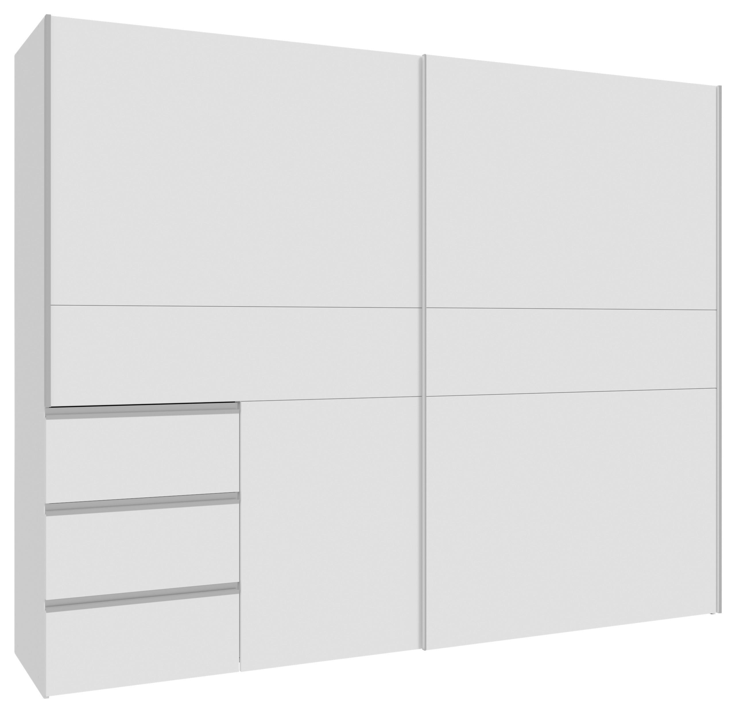 Omara Z Drsnimi Vrati Winn 2, Bela - bela/barve aluminija, Konvencionalno, kovina/leseni material (250/200/61cm) - Carryhome
