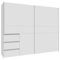Omara Z Drsnimi Vrati Winn 2, Bela - bela/barve aluminija, Konvencionalno, kovina/leseni material (250/200/61cm) - Carryhome