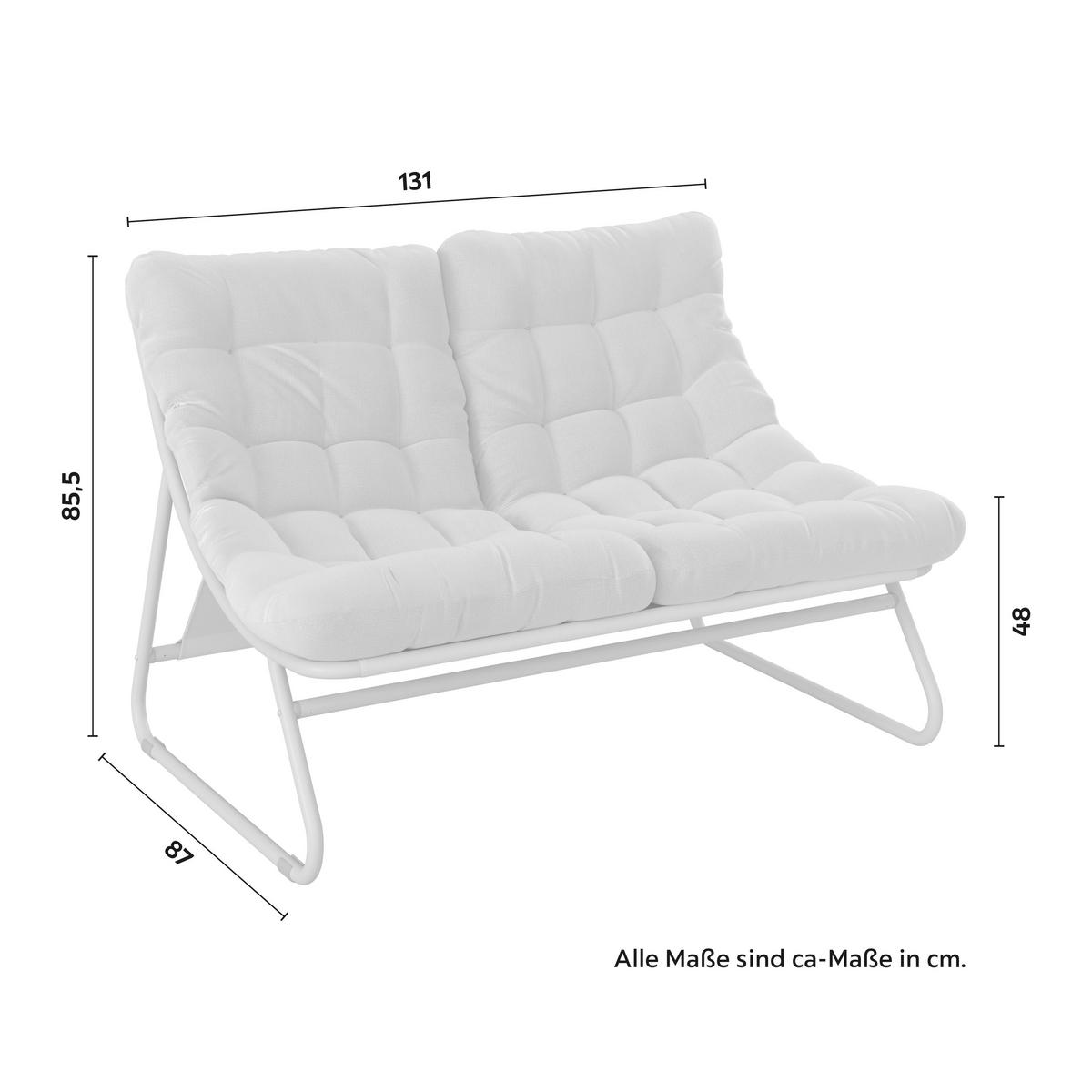 Gartenset Samba Beige, 4-teilig - Beige, MODERN, Glas/Textil (131/85,5/89cm) - Mömax