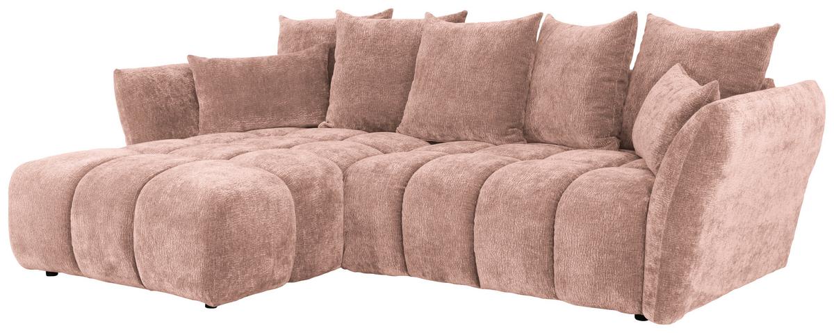 Kutna Garnitura Cammellio - ružičasta/crna, Moderno, tekstil (296/75-95/189cm) - Mömax