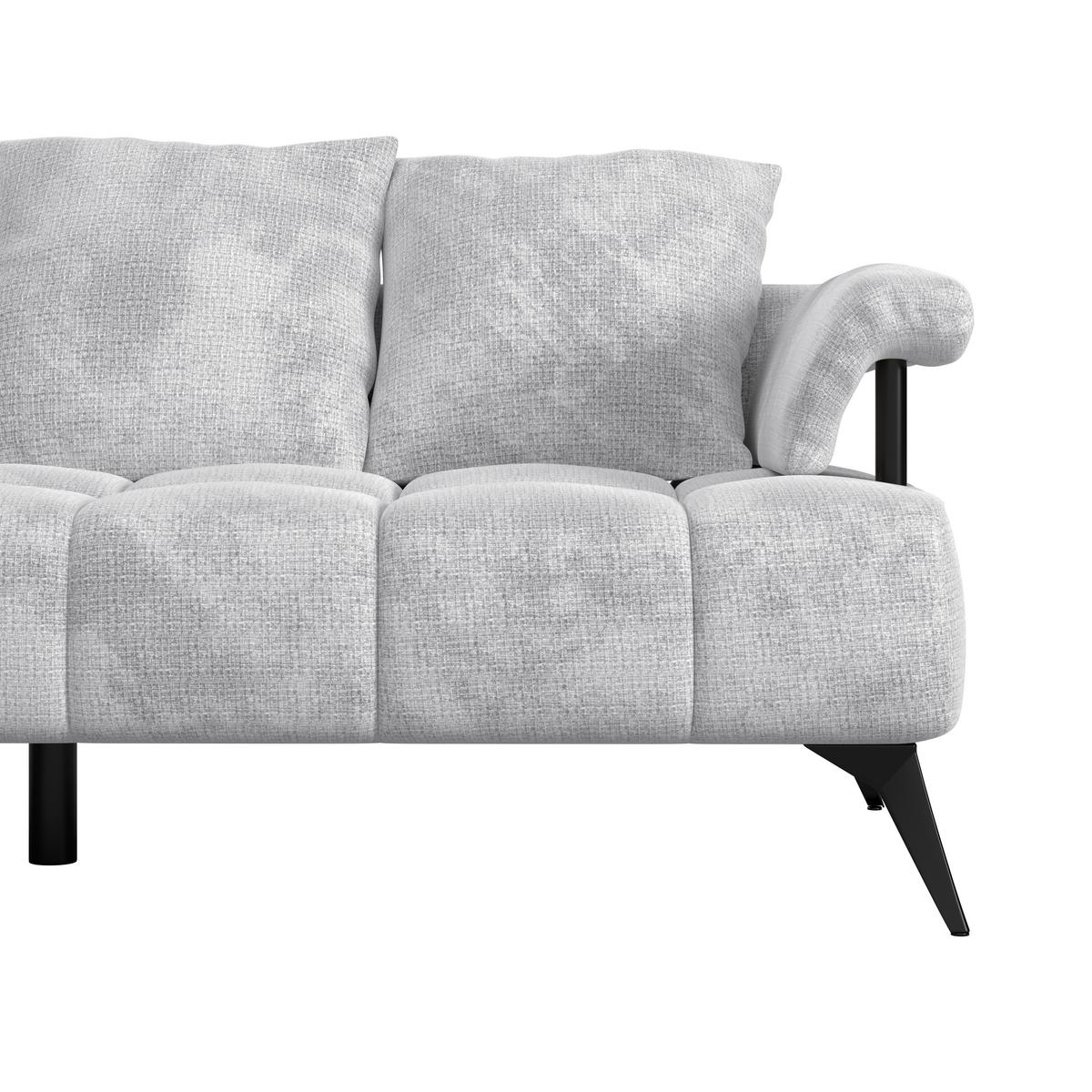 Kutna Garnitura Vanessa New - svijetlo siva/crna, Moderno, tekstil/metal (200/297cm) - Modern Living