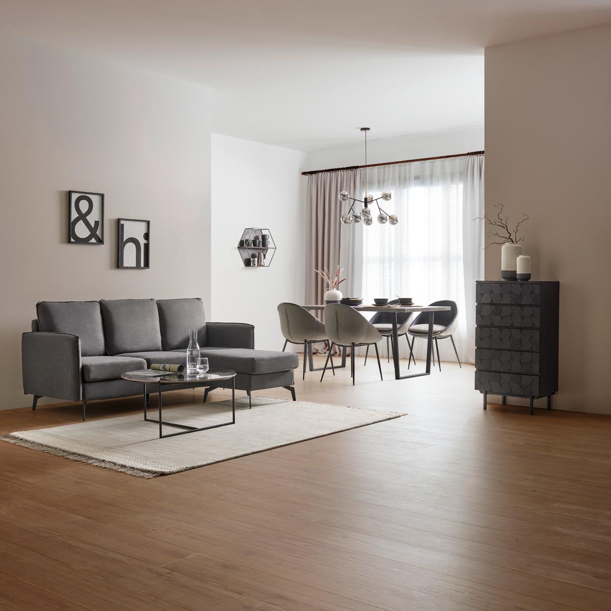 Komód Roma - fekete, Modern, fa/fém (54/103/39cm) - Bessagi Home