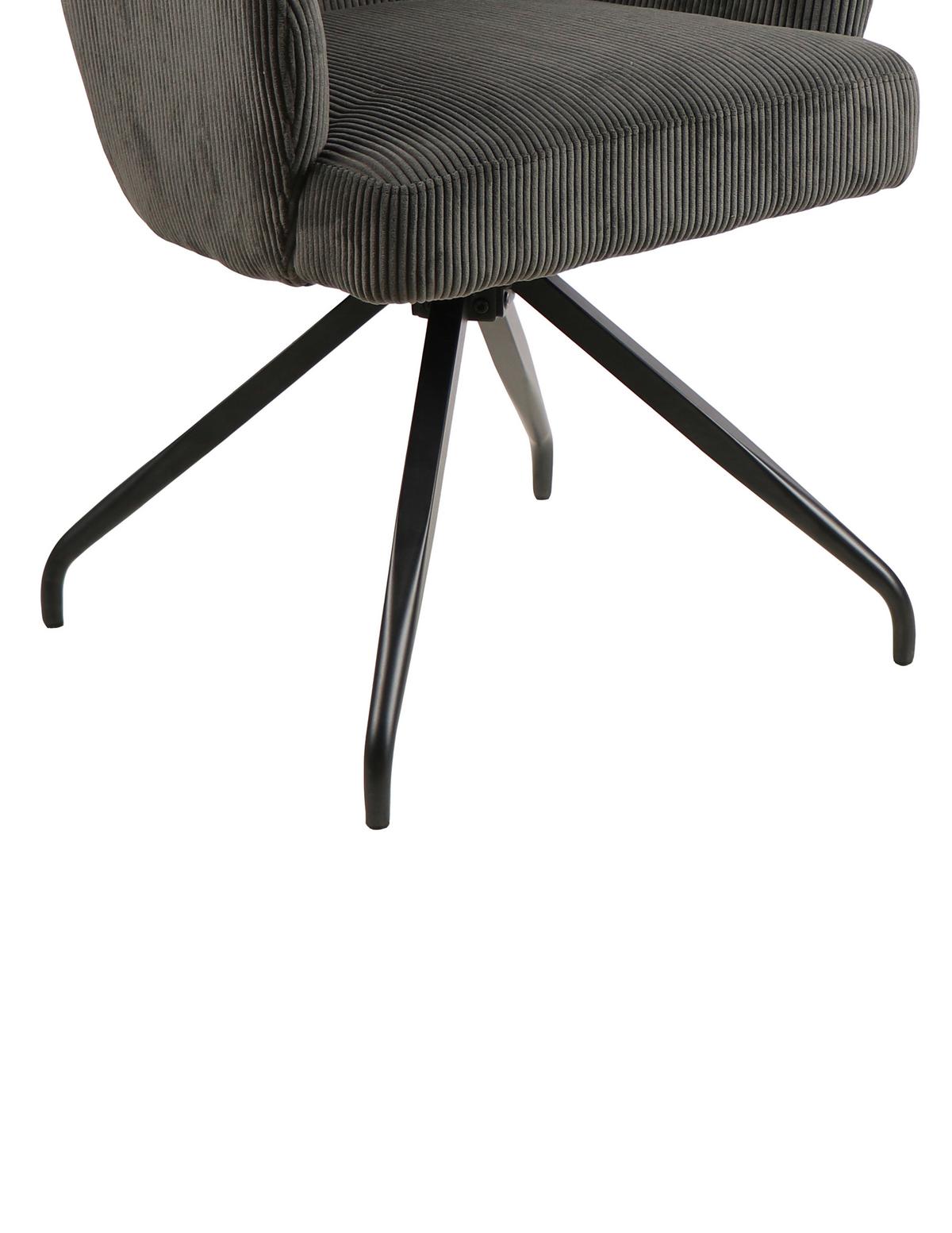KRZESŁO Z PODŁOKIETNIKAMI JEANETTE - czarny/szary, Modern, metal/drewno (57/86/65cm) - MID.YOU