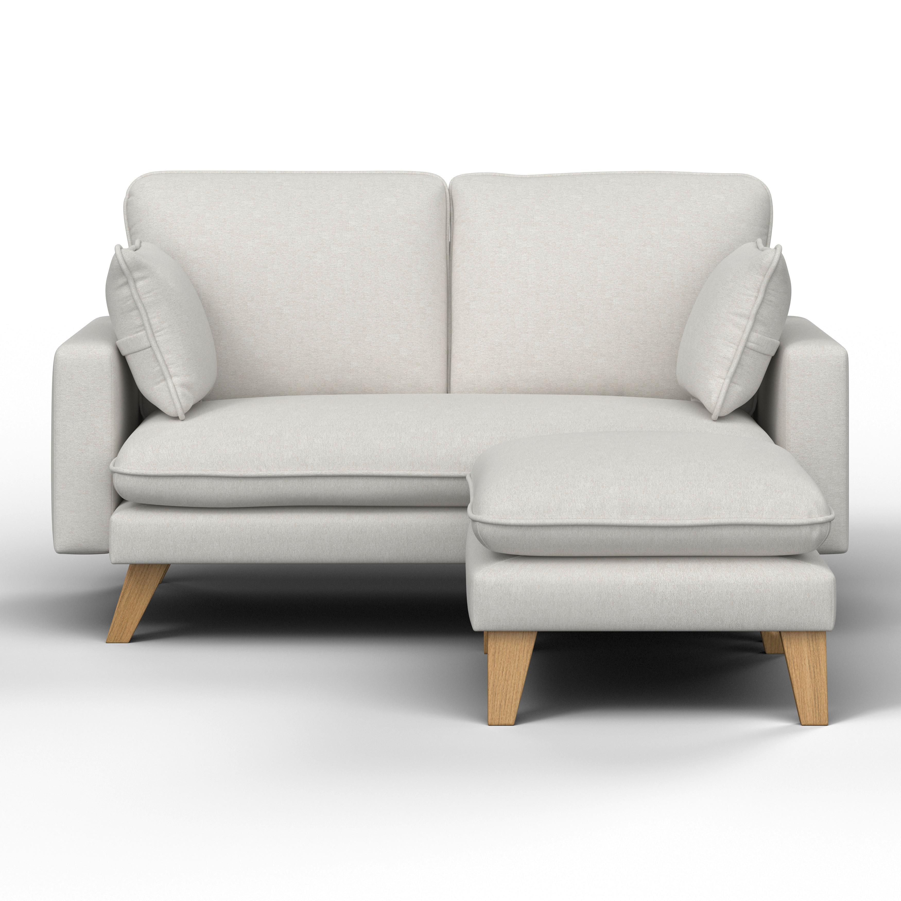 Ecksofa Illa Hellgrau Webstoff - MODERN (154/84/86cm) - Bessagi Home
