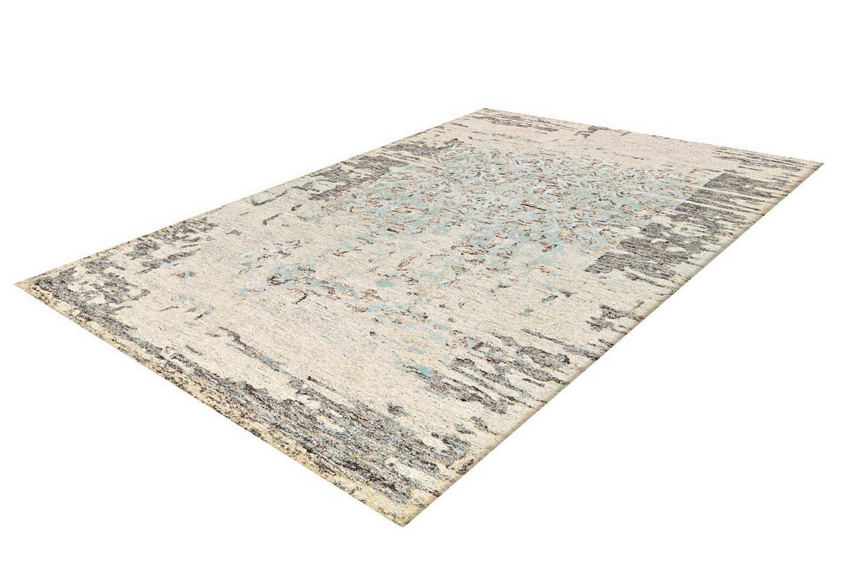 Flachwebeteppich Damast 8067 Grau/mint 120x180 - Grau/Mintgrün, Basics, Textil (120/180cm) - Kayoom