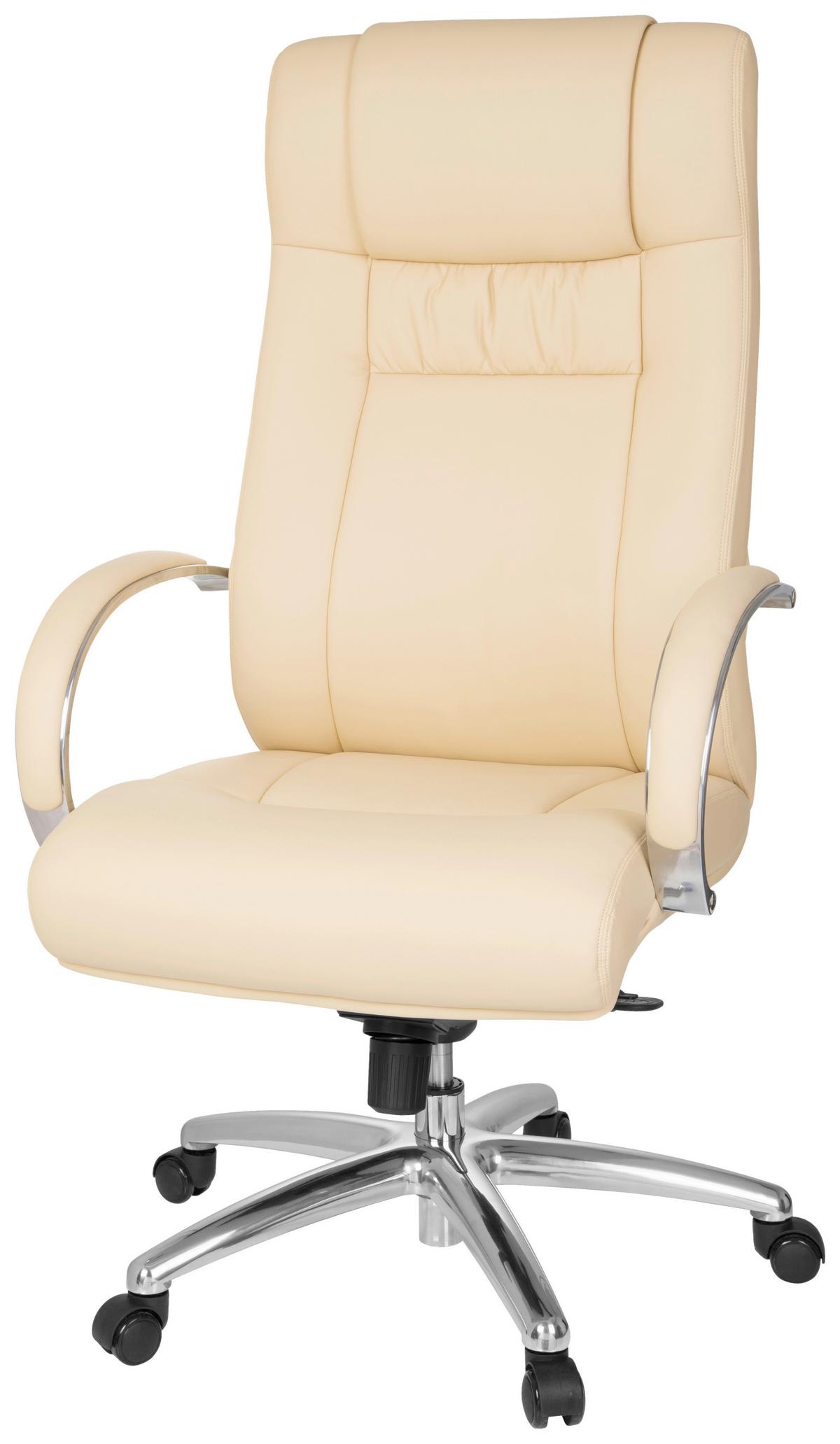 Pisarniški Stol Xxl G 600, Bež - srebrne barve/bež, Basics, kovina/umetna masa (60/131/49cm) - MID.YOU