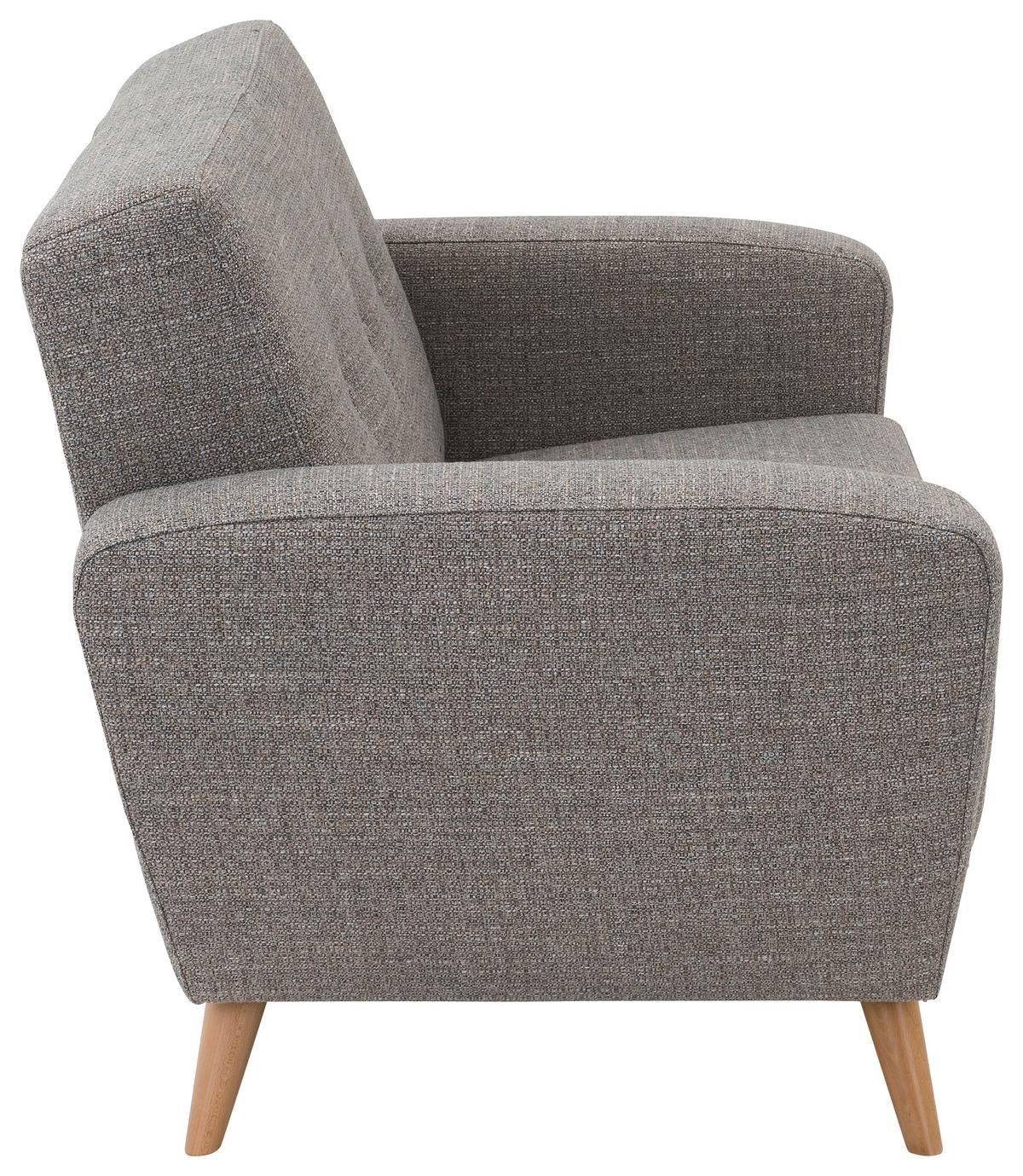 2-SITZER-SOFA JERRY - Naturfarben/Grau, Design, Holz/Textil (136/85/82cm) - Max Winzer