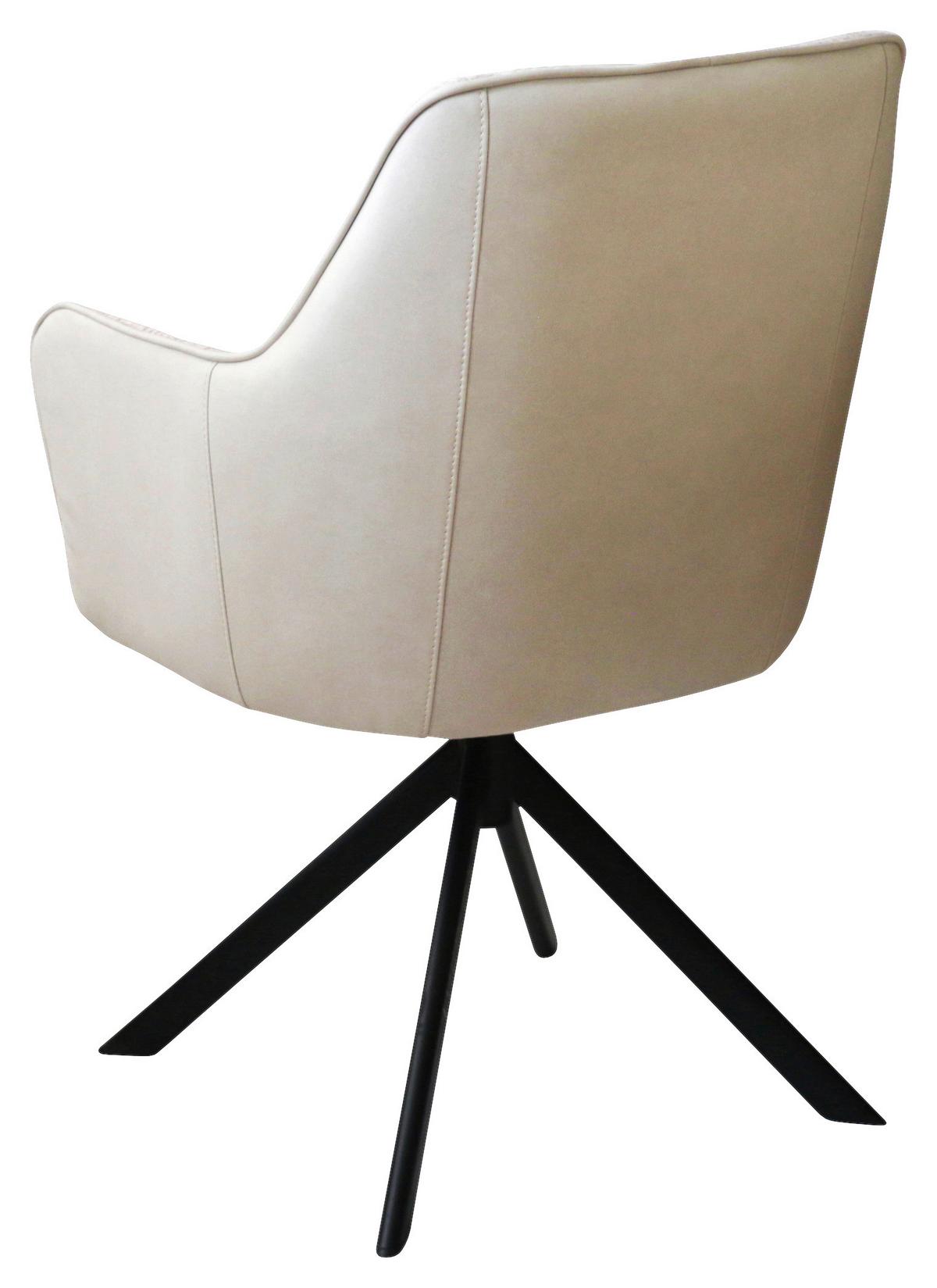 KRZESŁO Z PODŁOKIETNIKAMI BARI - beżowy/czarny, Design, metal/tkanina (58/87/64,5cm) - Novel