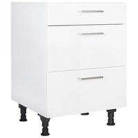 Kochfeldumbauschrank Touch Weiß - Edelstahlfarben/Weiß, MODERN, Holzwerkstoff/Metall (60/87/56cm) - Nobilia