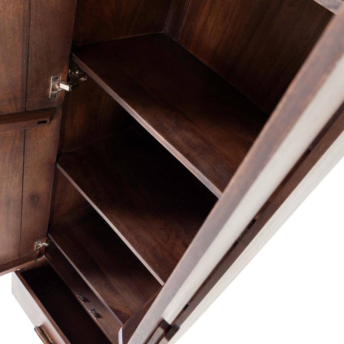 Mehrzweckschrank Liya Mangoholz - Dunkelbraun, Design, Holz (60/200/35cm) - Livetastic