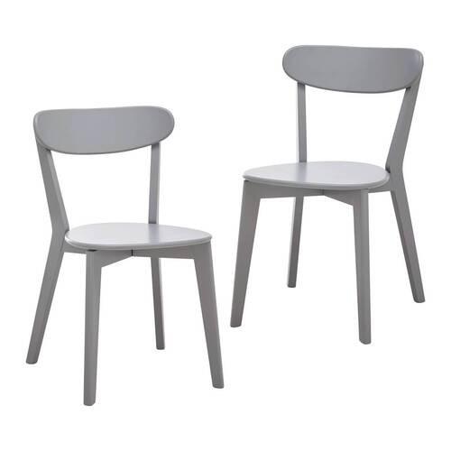 Stuhl-Set Lorca Grau Holz massiv - Grau, MODERN, Holz (45/79/52cm) - Bessagi Home