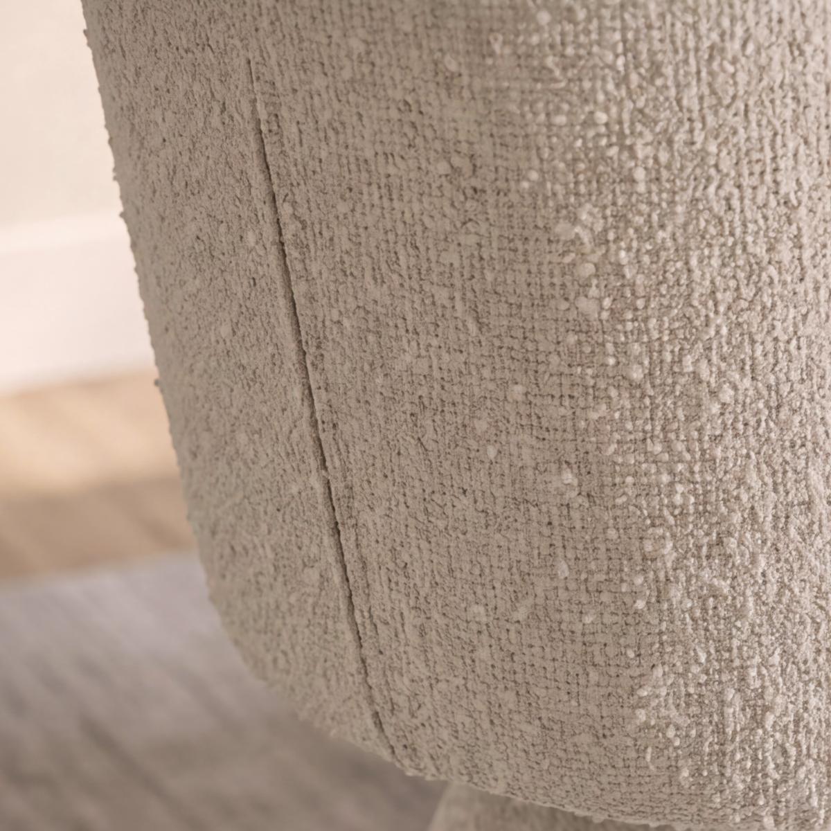 Armlehnstuhl Maylea Creme Webstoff Gepolstert - Creme, MODERN, Holz/Textil (61/60,5/81cm) - Bessagi Home