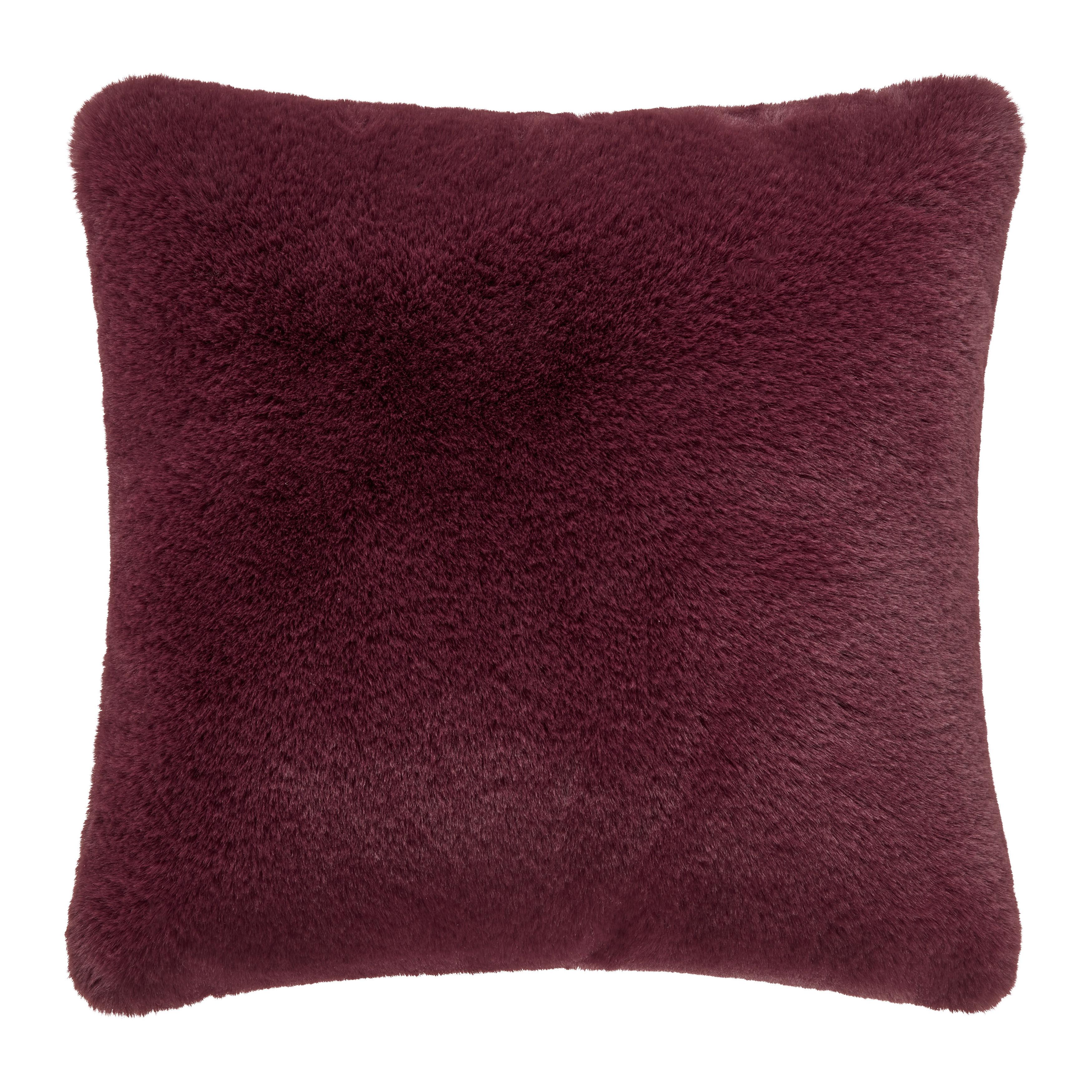 Fellkissen Liz in Pflaume ca. 45x45cm - Zwetschgefarben, Modern (45/45cm) - Premium Living