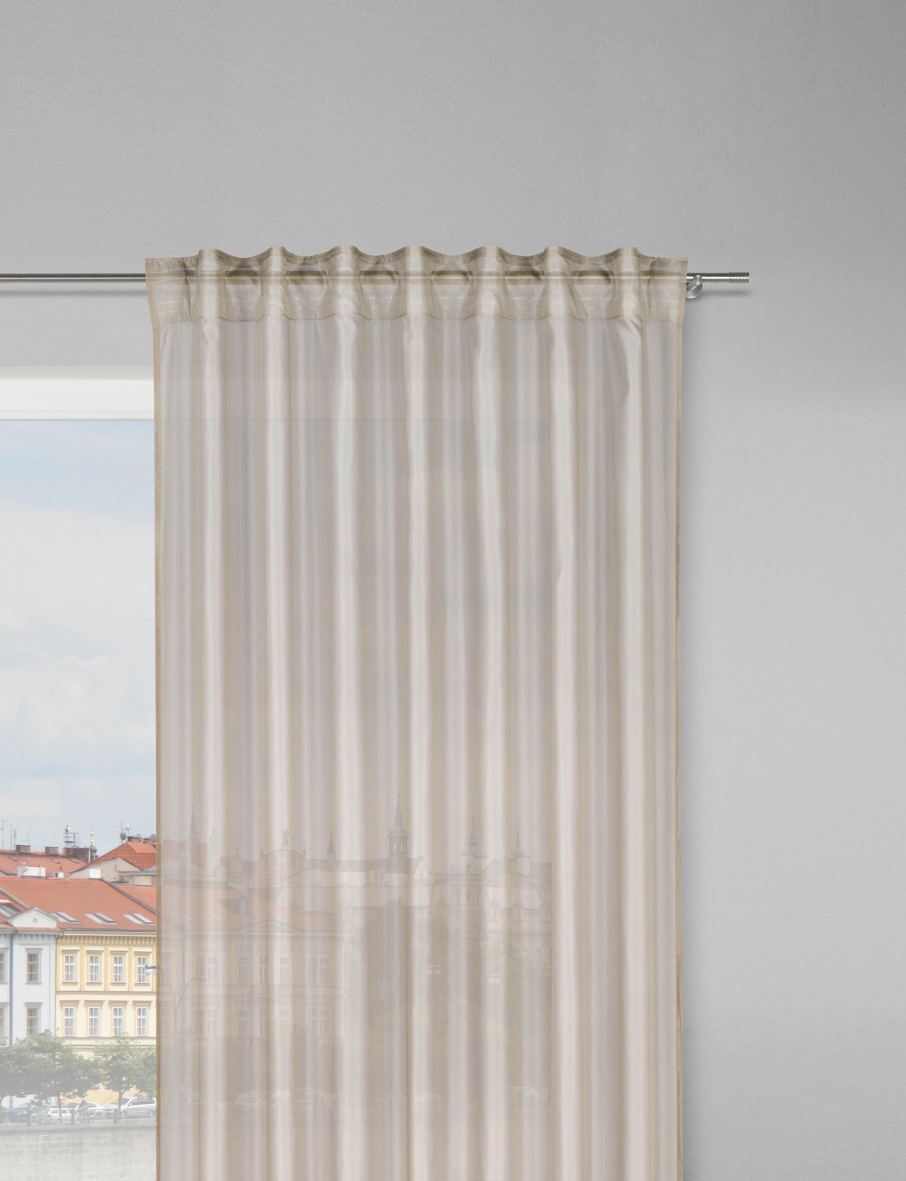 Fertigvorhang Rita Taupe ca. 140x245cm - Taupe, KONVENTIONELL, Textil (140/245cm) - Modern Living