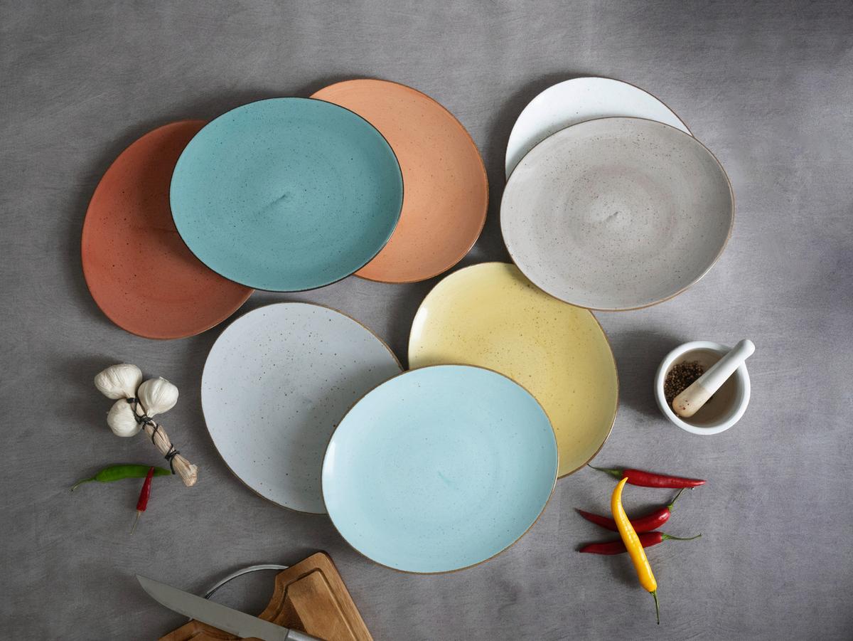 Set Krožnikov Za Zrezke Aqua, 4-Delni - svetlo modra, Basics, keramika (30,5/26cm) - Creatable