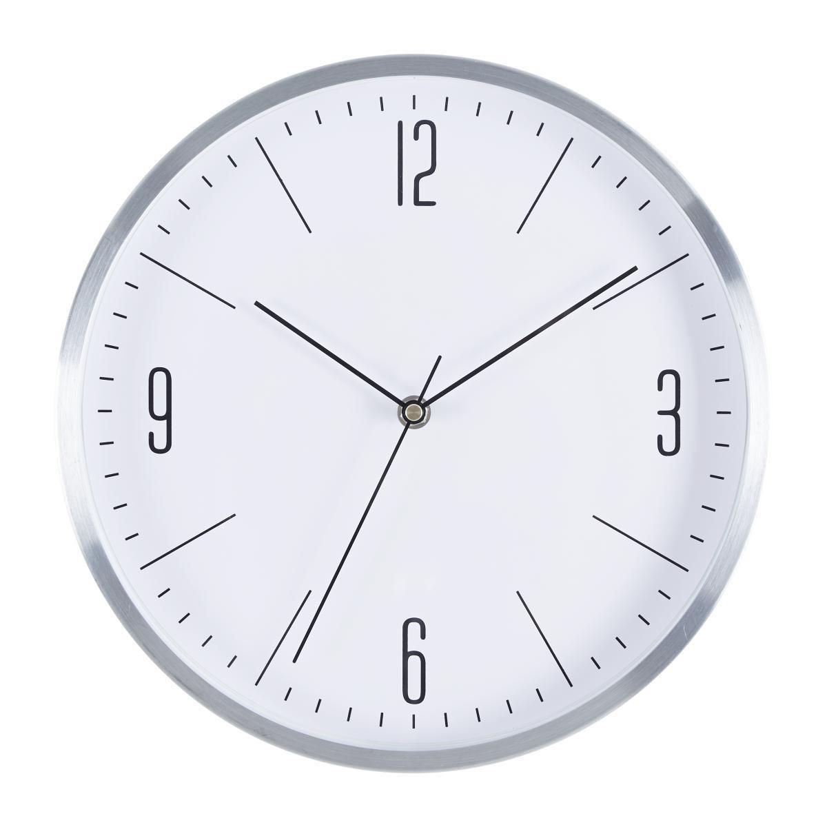 Wanduhr Jesper Ø ca. 30,5cm - Silberfarben, MODERN, Glas/Metall (30,5/30,5/4cm) - Mömax