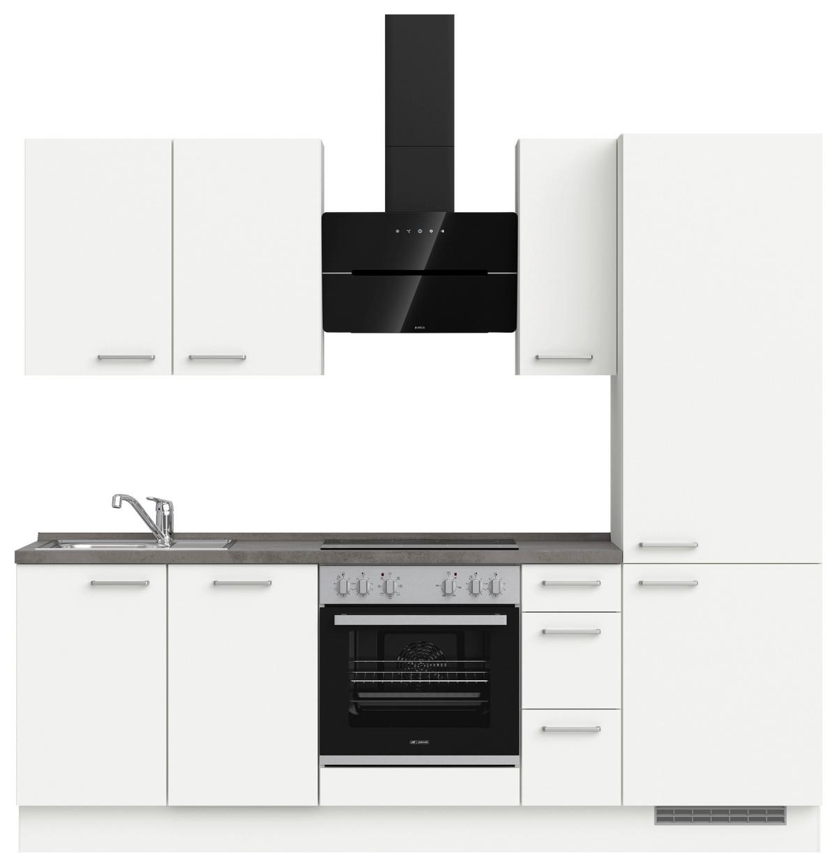 Küchenleerblock Touch High o. Geräte Weiß - Edelstahlfarben/Weiß, MODERN, Holzwerkstoff/Metall (240cm) - Nobilia