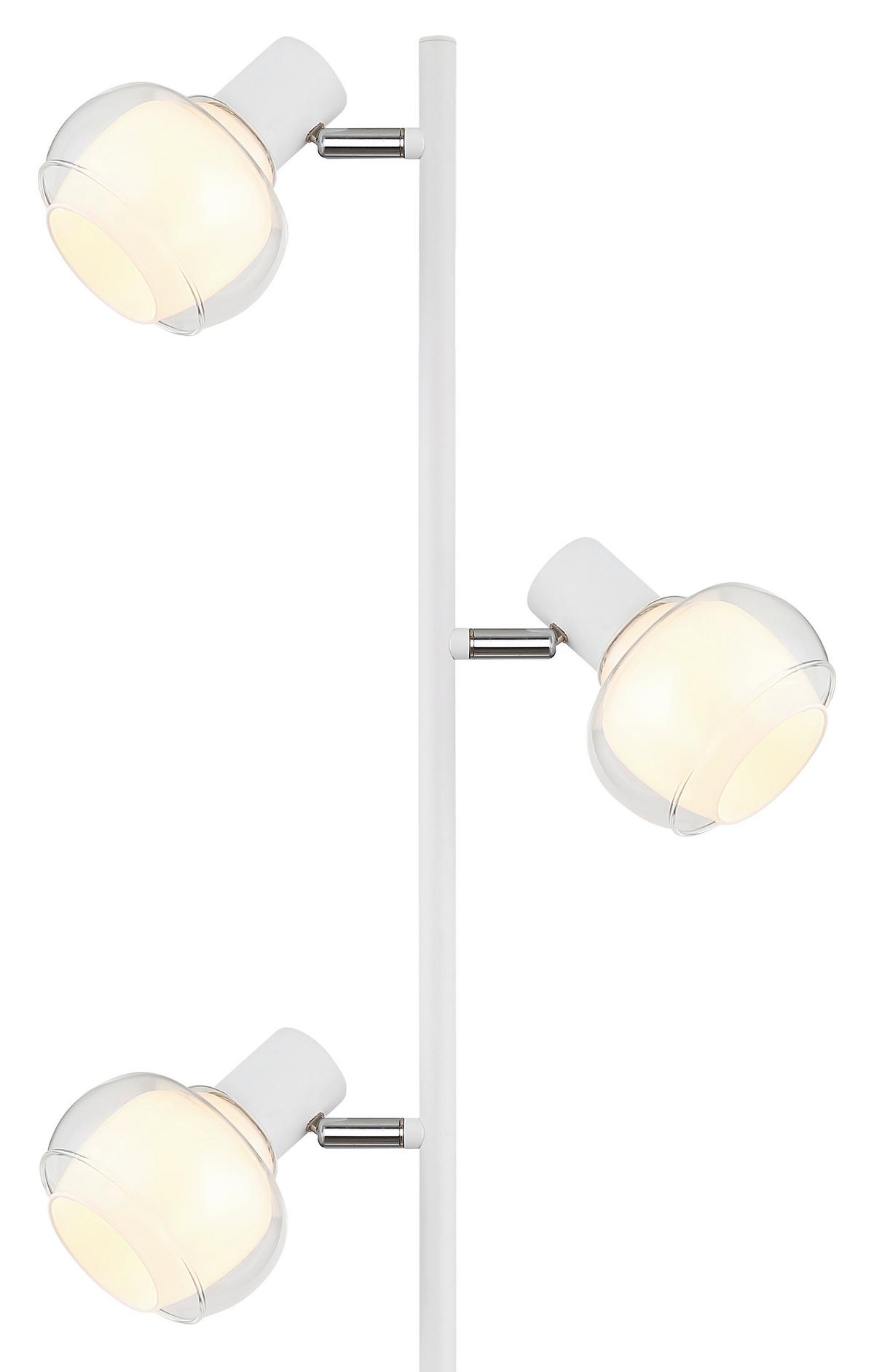 STEHLEUCHTE 54309SW - Klar/Weiss, Design, Glas/Metall (25/23/154cm) - Globo
