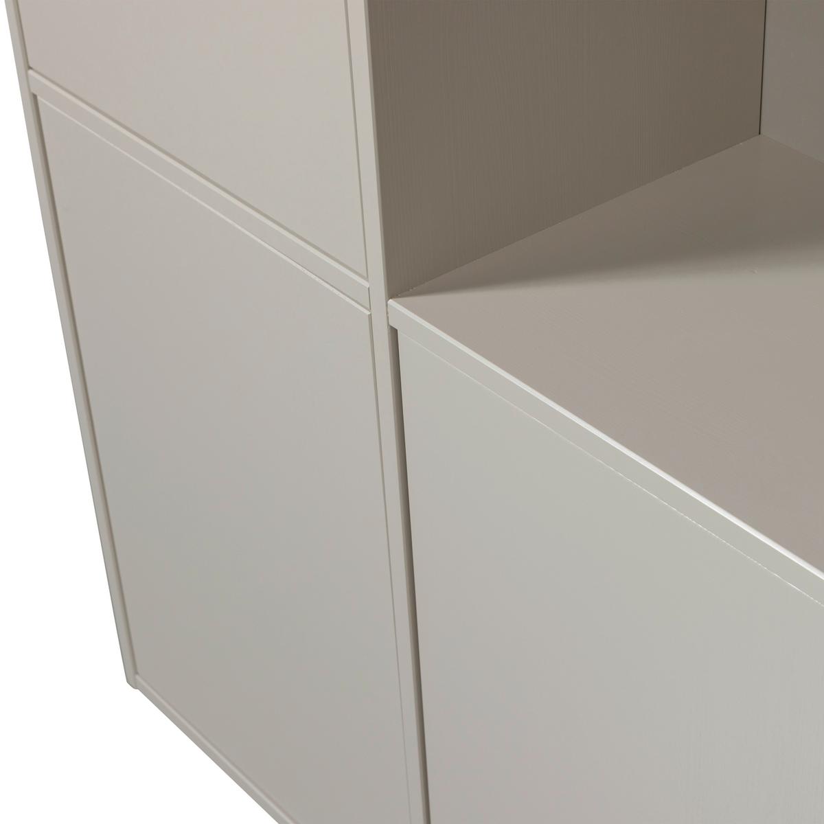 Mehrzweckschrank Meggy Grau B: 108 cm - Grau, Design, Holz (108/215/40cm) - Livetastic