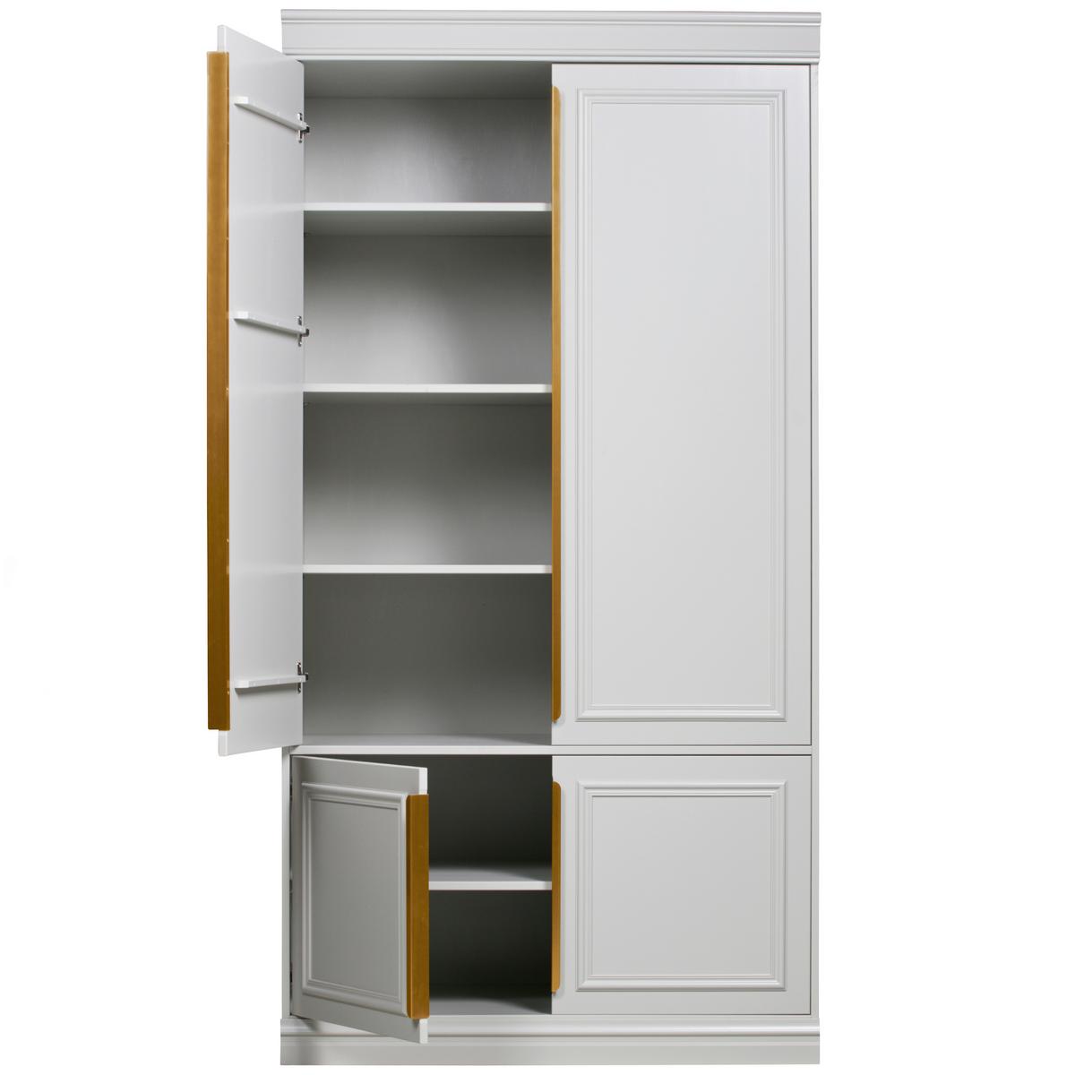 Drehtürenschrank Organize Grau - Roségold/Grau, Basics, Holz/Metall (110/215/44cm) - MID.YOU