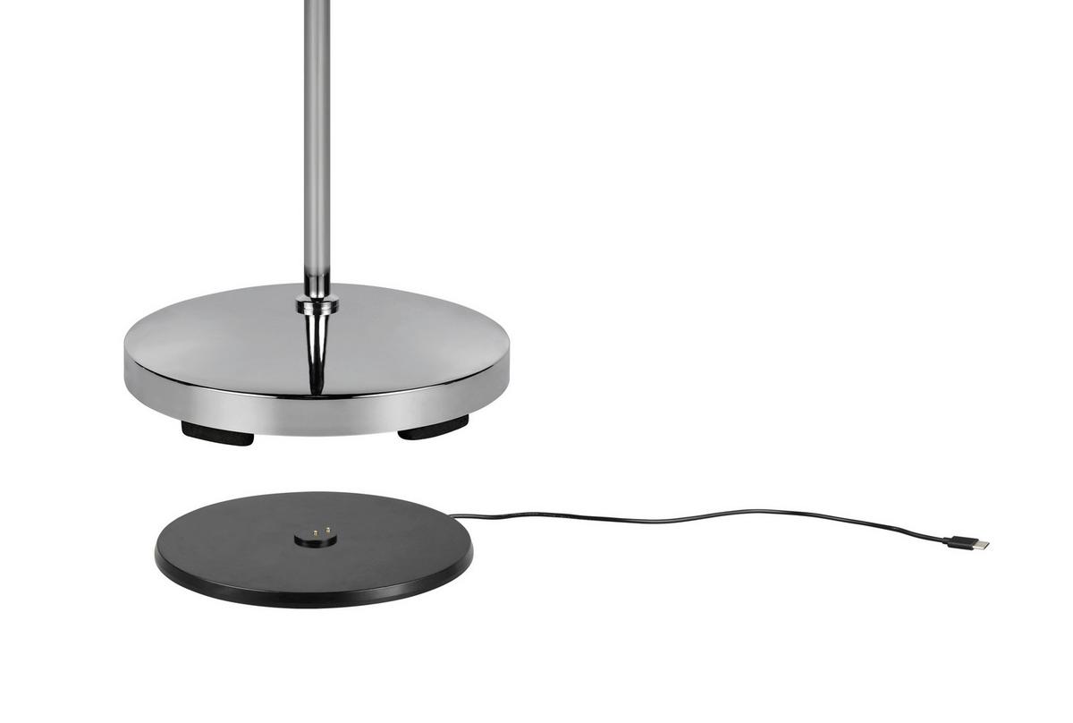 LED-Stehleuchte Mendorez Chromfarben max. 2,5 Watt - Chromfarben/Transparent, Basics, Kunststoff/Metall (22/22/130,5cm)