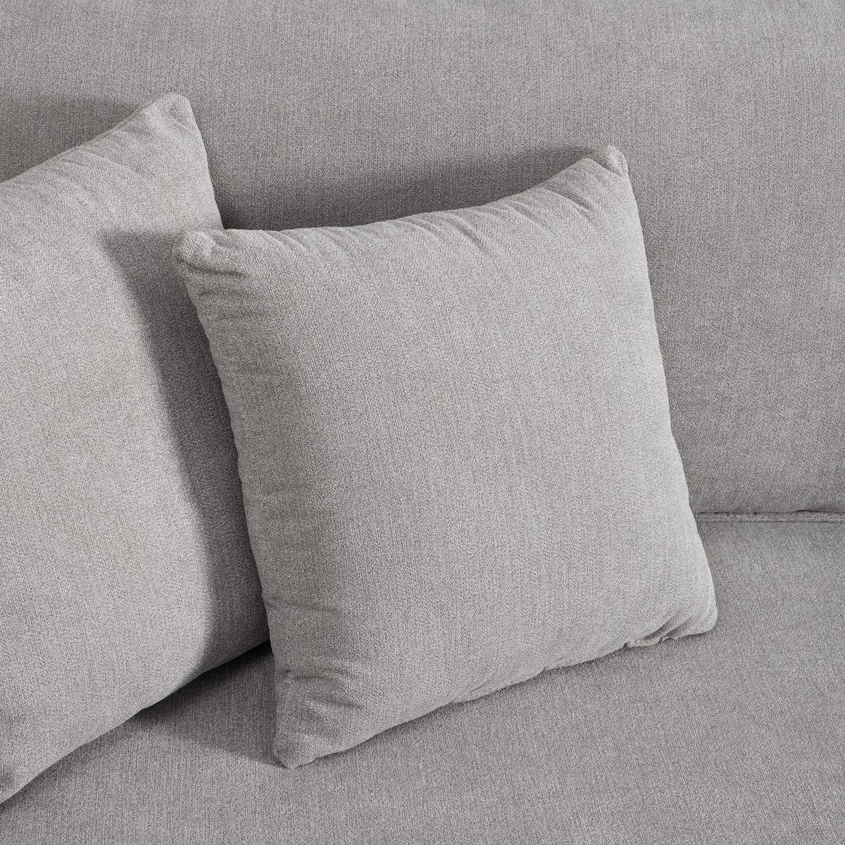 Wohnlandschaft Dajana Hellgrau Webstoff - Hellgrau/Schwarz, Modern, Holz/Textil (251/102/173cm) - Bessagi Home