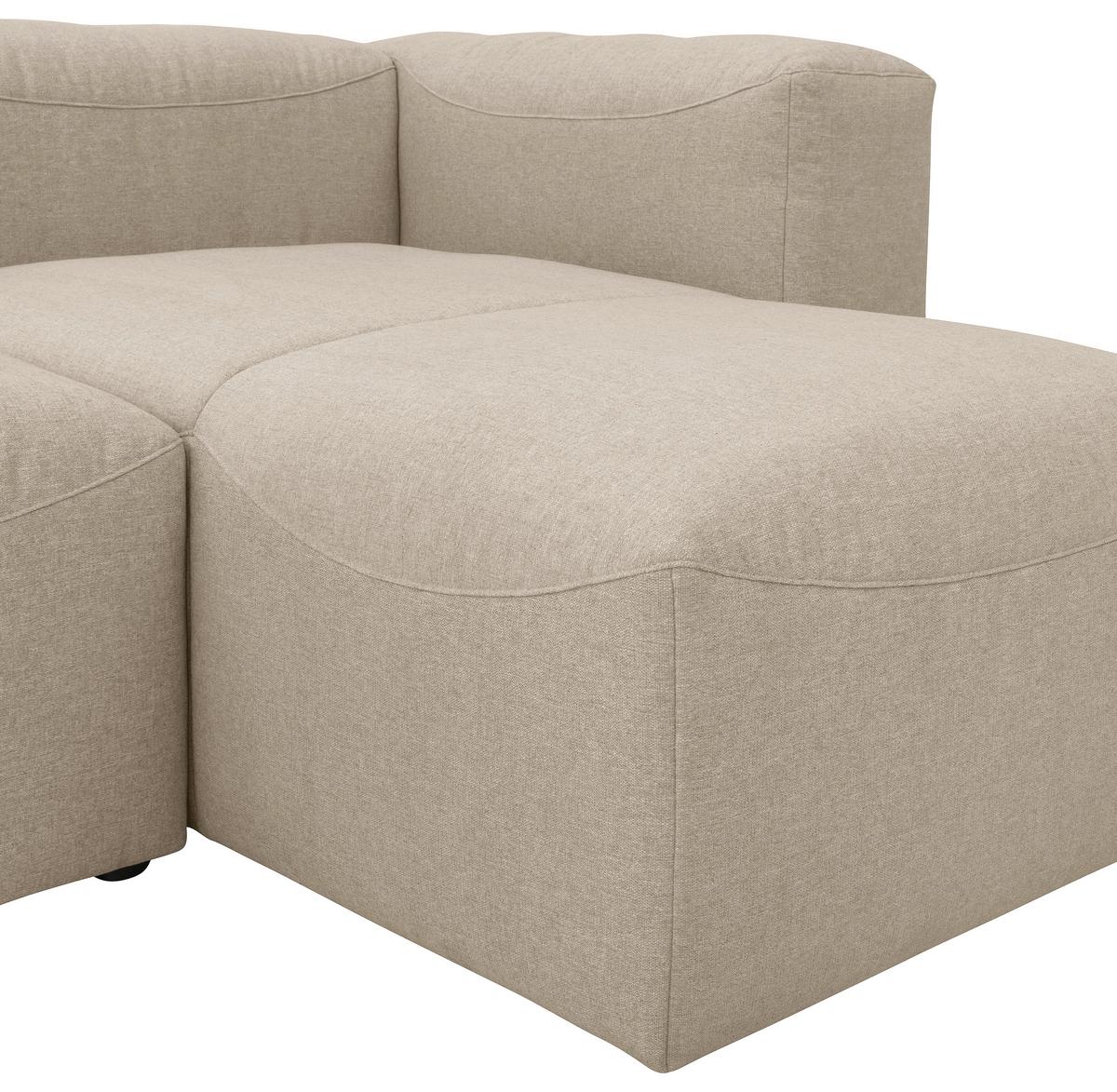 WOHNLANDSCHAFT LENA - Creme, Design, Kunststoff/Textil (250/350/235cm) - Max Winzer