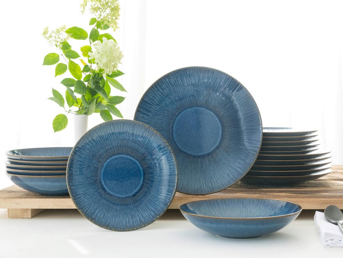 Jedilni Servis Sea Breeze Blue, 18-Delni - modra, Basics, keramika - Creatable