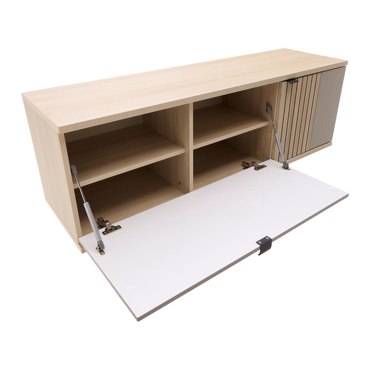 Hängeelement Pisa Taupe/Eichefarben - Taupe/Eichefarben, MODERN, Holzwerkstoff/Metall (133/43/38cm) - Mömax